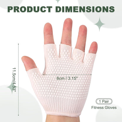Yoga Gloves, Non Slip Fingerless Pilates Gloves Breathable Exercise Workout Mittens