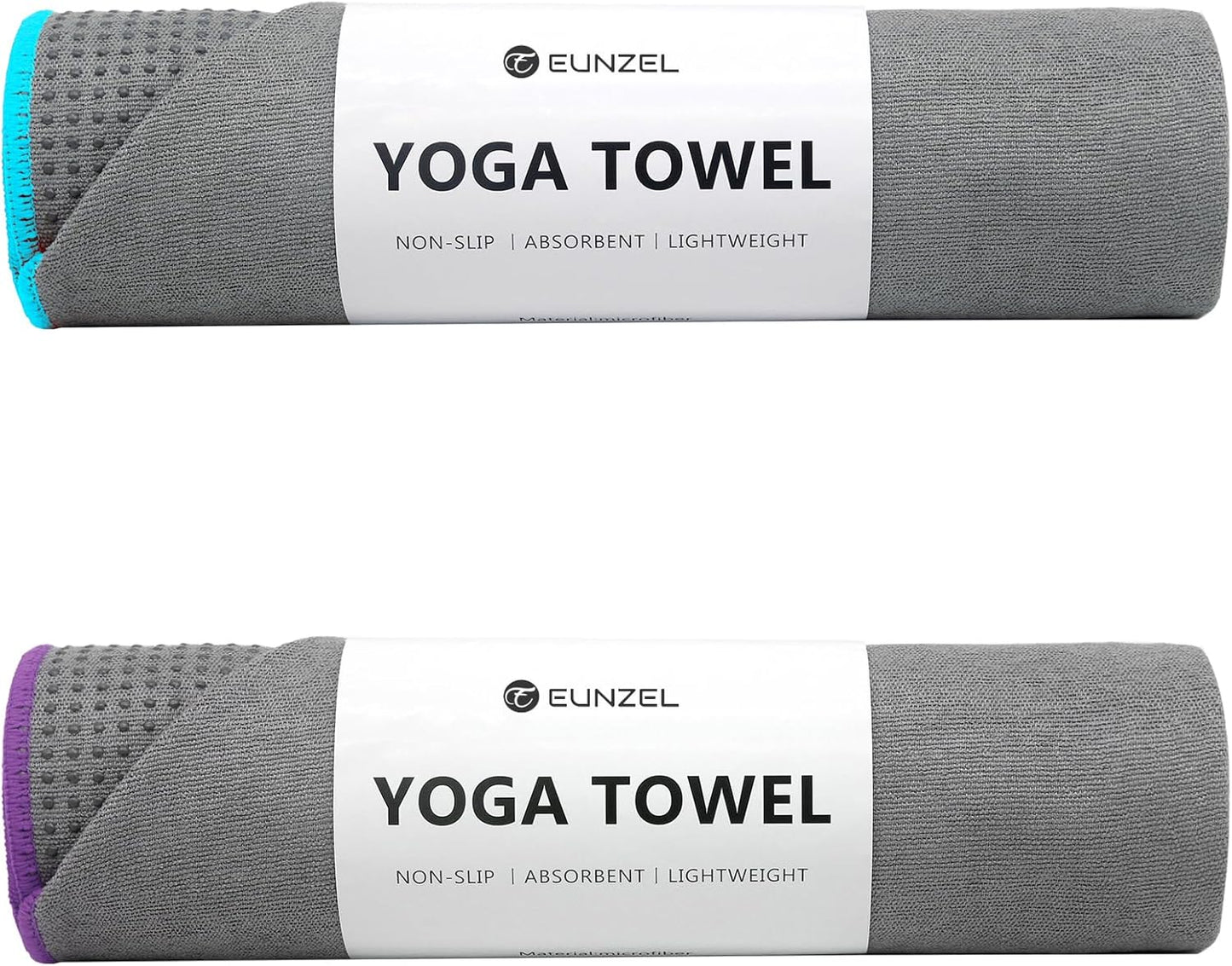 Eunzel 2 Pack Hot Yoga Towel with Grip Dot, Non Slip Yoga Mat Towe Sweat Absorbent Towel for Hot Yoga,Bikram, Pilates and Fitness 72" x 24", Pink