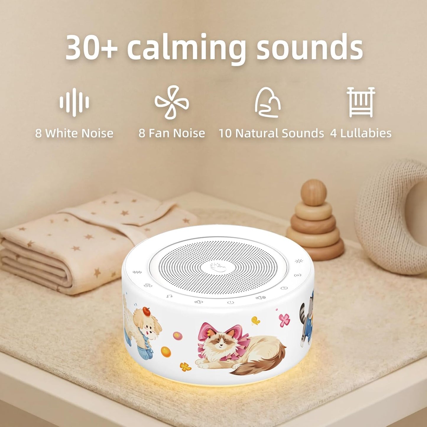 Kipcush Automatic Tibetan Meditation Bowl Sound Machine - 7 Himalayan Tones + 7 Color Night Light - Timer & Touch Control - No Manual Striking for Yoga, Chakra Healing, Stress Relief - Plug In