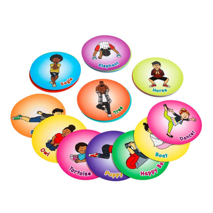 Really Good Stuff Yoga Chips for Kids - 24 Pack -Help Children Calm Down, Exercise, & Focus - Yoga Poses and Mindfulness Activities for the Classroom/Home