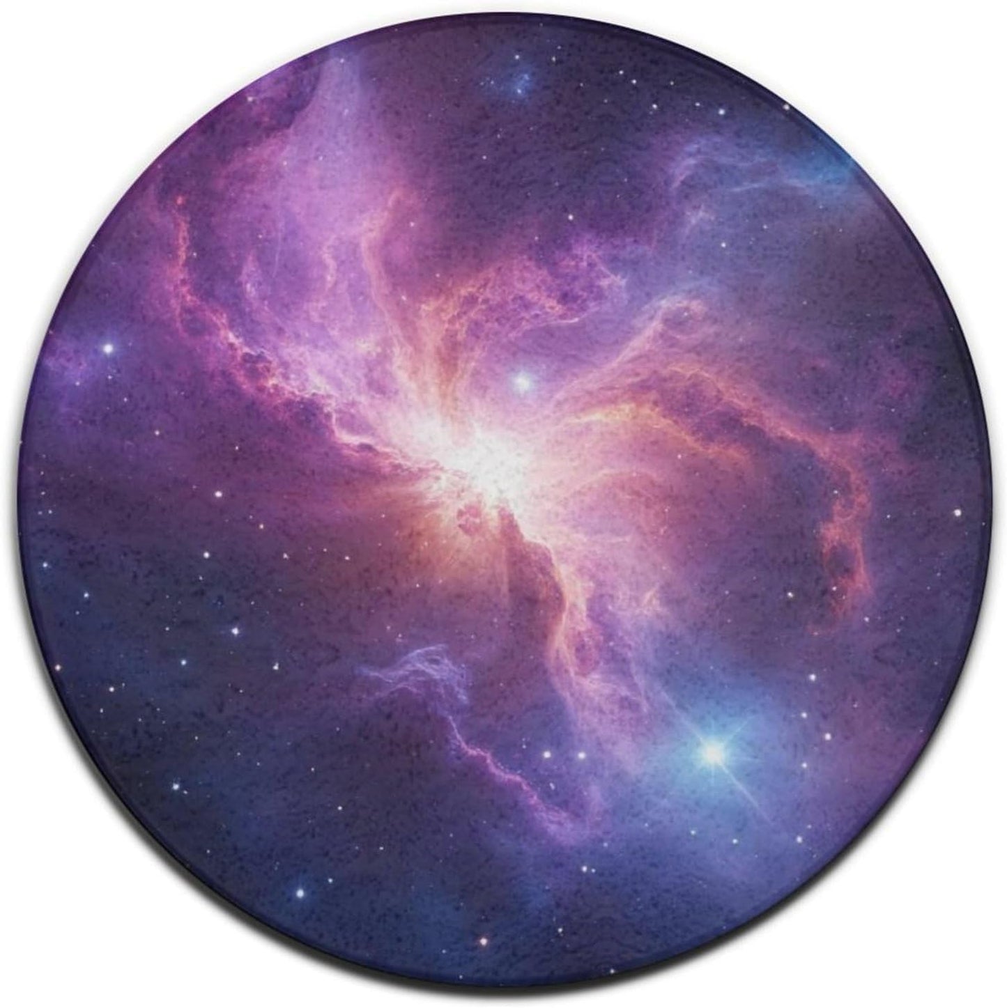 Soft Round Yoga Carpet, Office Chair Decor Round Mat for Carpet and Hardwood Floors Purple Butterfly