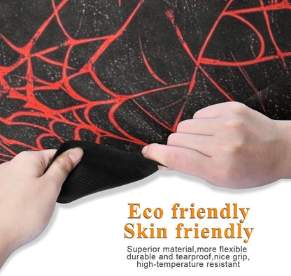 Red and Black Halloween Spider Web printed natural yoga mat Thick 1 mm for outdoor non slip, with Yoga bag cover tapete para ejercicio 71x26 inches