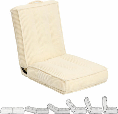 Adjustable Floor Chair with Back Support, 6-Position, Folding Japanese Meditation Tatami Chair, Comfy Gaming Chairs for Adults, Accent Sofa Reading Chairs, Living Room, Bedroom, Coffee