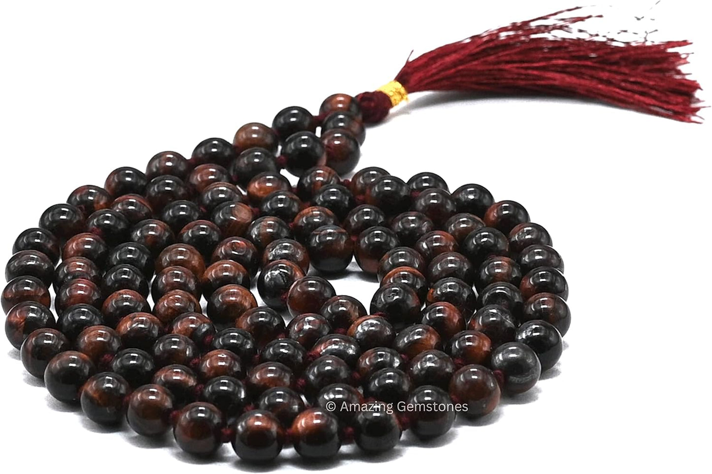 Amazing Gemstone 108 Beads Handmade Mala (Knotted, Rudraksha) - Colors A