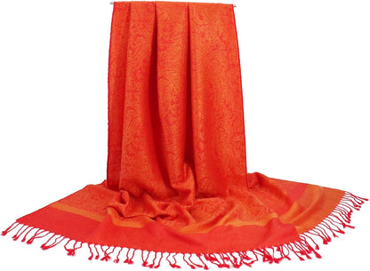 vimate Silky Paisley Pashmina Shawl Scarf-Women's Soft Double-side Jacquard Pashminas Wrap for Evening Dress Travel Shawl