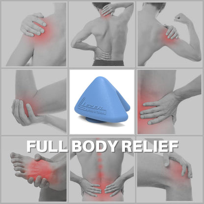 LEZER Trigger Massage Point, Manual Massage Ball, Muscle Knots Relief Tool, Myofascial Release, Physical Therapy, Deep Tissue Back Massage, Plantar Fasciitis, 2.9 in x 2.1 in (Blue)