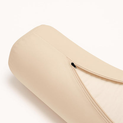 Yogikuti Iyengar Yoga Bolster Pillow – 100% Cotton Cylindrical Bolster for Restorative Yoga & Meditation – Firm & Durable Support Cushion with Washable Cover for Alignment & Comfort (White)