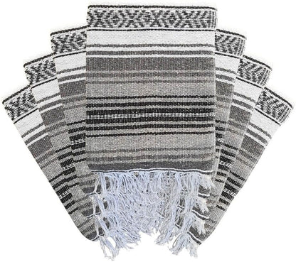 Open Road Goods Bulk Falsa Blankets - Handwoven Authentic Mexican Falsa - Great for Weddings, Yoga, Beach, Picnics, or Mexican Throw! (Tan, 7 Pack)