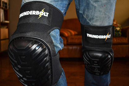 Thunderbolt Knee Pads for Men Construction Knee Pads for Work for Men and Women with Double Gel for Gardening Flooring Roofing Heavy Duty with Extra Thick Foam and Strong Adjustable Non-Slip Straps