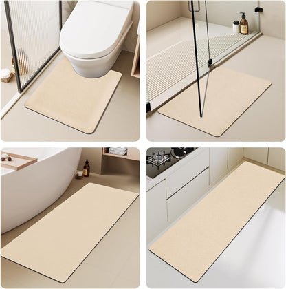TYUU Bath Mat, Bathroom Rugs Non Slip Washable Thin Absorbent Quick Dry Bath Mat Fits Under Door Bathroom Floor Mat Perfect for Bath, Shower, or Sink 24"x36" Dark Grey
