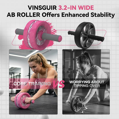VINSGUIR Ab Roller Wheel, Abs & Core Workout Equipment for Home Gym with Knee Pad Accessories, Abdominal Wheel for Full-body Strength Training