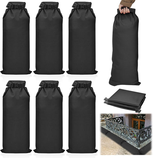 8 Pcs Flood Water Sand Bags Waterproof Sandbags Barrier Reusable Sand Bags with Insert Buckle Flood Protection for Home Door Window Basement Garage Rain Water Control, 28 x 11 Inch(Black)