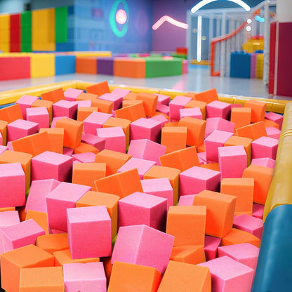 24PCS Foam Cubes 5"x5"x5"- Foam Pit Blocks Set, Soft Stacking Blocks for Indoor Games,Trampolines, Gymnastics, Parkour & Action Sport (6 Colors)