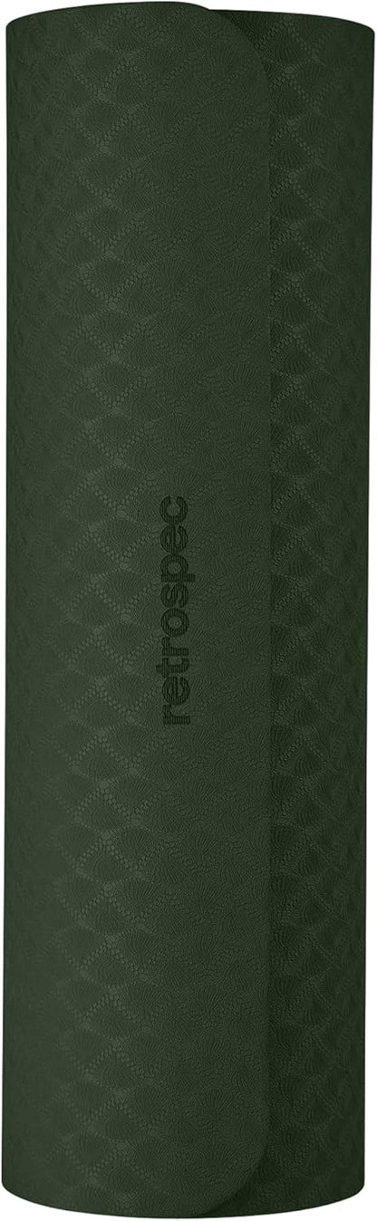 Retrospec Zuma Yoga Mat | 1/2 Inch Thick Non Slip Workout Mat | TPE Exercise Mat for Yoga, Pilates & Stretching | 72x24in