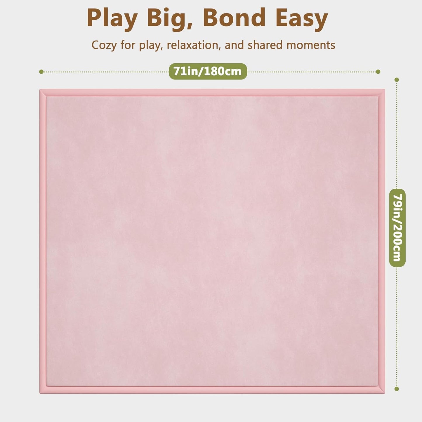 Baby Play Mat for Floor, 1.3'' Thick Memory Foam Tummy Time Mat - Super Soft Coral Velvet Nursery Rug with Non-Slip Backing, Crawling Rug for Toddlers/Infants, Yoga & Tatami Use, Oatmeal, 79''x 118''