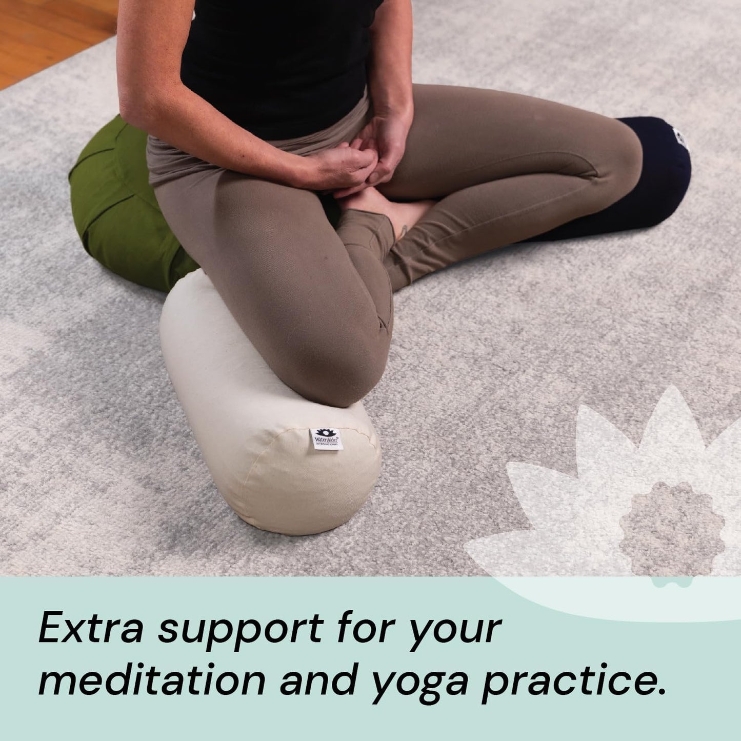 Buckwheat Neck Bolster, Husk Cervical Sleep Roll, Great for use as Body Pillow or in Your Yoga Practice (Midnight Blue)