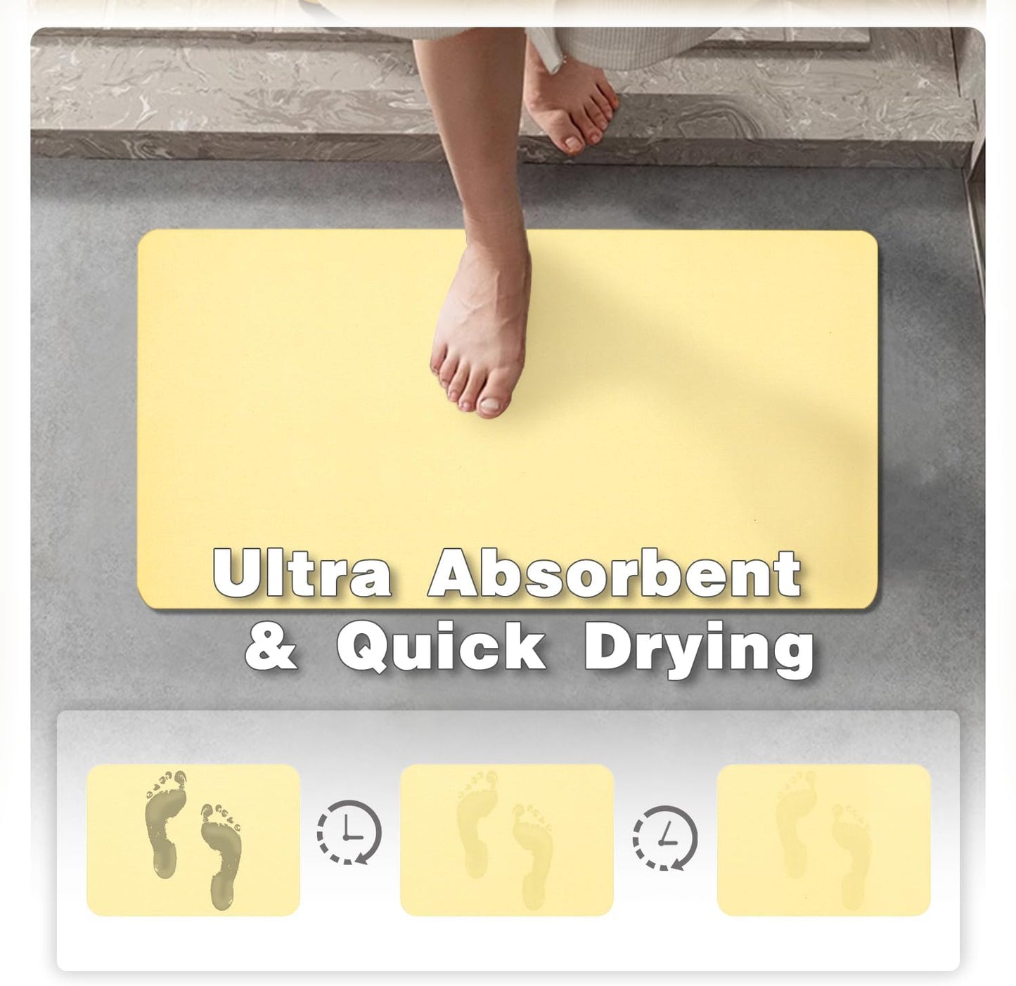 TYUU Bath Mat, Bathroom Rugs Non Slip Washable Thin Absorbent Quick Dry Bath Mat Fits Under Door Bathroom Floor Mat Perfect for Bath, Shower, or Sink 24"x36" Dark Grey