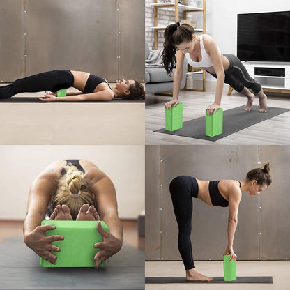 Yoga Blocks Yoga Strap Set EVA Yoga Blocks with Strap for Yoga Pilates Meditation
