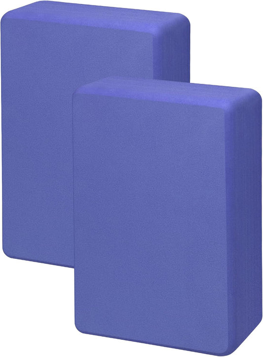 2 Pack Yoga Block, Premuim EVA Foam Block, Durable Non-slip Exersice Block for Yoga, Pilates, General Fitness, Stretching, Toning Workouts and Meditation
