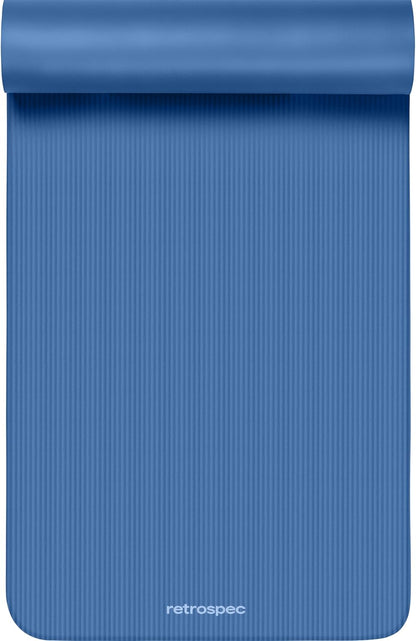 Retrospec Solana Yoga Mat 1" Thick w/Nylon Strap for Men & Women - Non Slip Exercise Mat for Home Yoga, Pilates, Stretching, Floor & Fitness Workouts