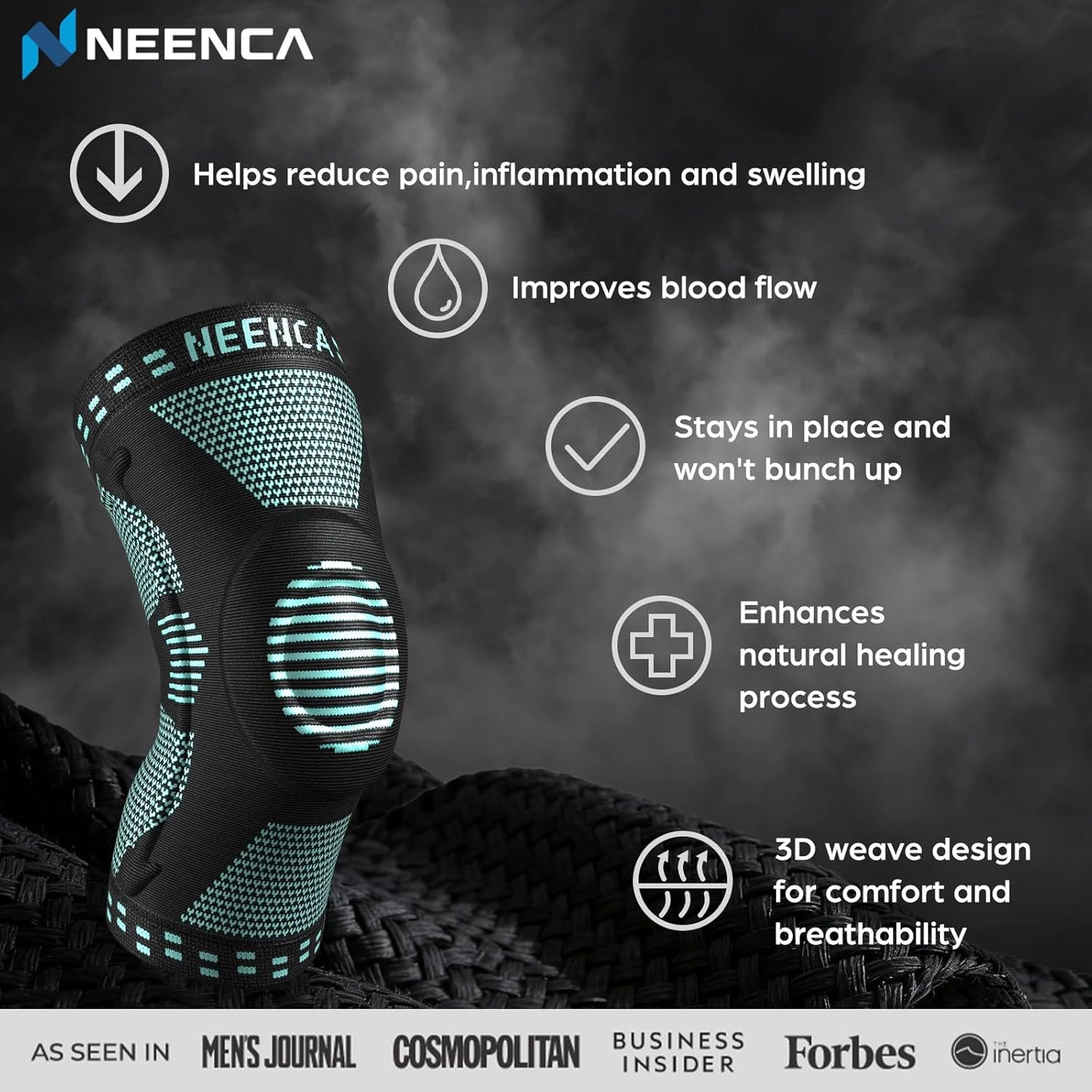 NEENCA Professional Knee Brace, Compression Knee Support with Patella Gel Pad & Side Stabilizers, Medical Knee Sleeve for Pain Relief, ACL,PCL, Meniscus, Injury Recovery, Arthritis, Sports, Workout...
