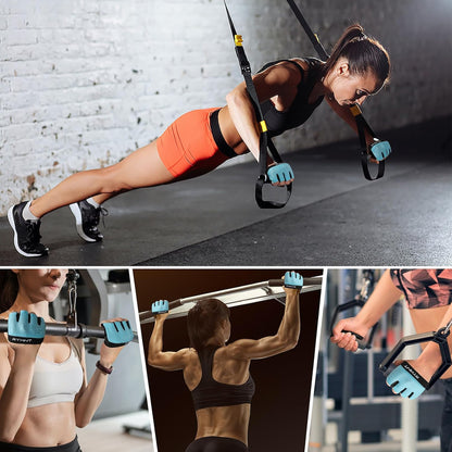 Minimal Workout Gloves,Short Micro Weight Lifting Gloves Grip Pads with Full Palm Protection & Extra Grip for Men Women Weightlifting,Gym,Cross Training,Powerlifting,WODs.