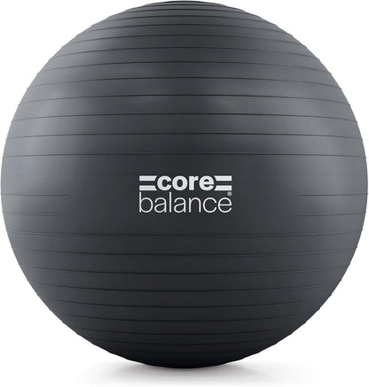 Core Balance Exercise Ball, Stability Ball for Yoga, Pilates and Fitness, Gym Ball for Home Gym and Office Chair, Training, Physical Therapy, Anti Burst, Pump Included, 55cm 65cm 75cm 85cm