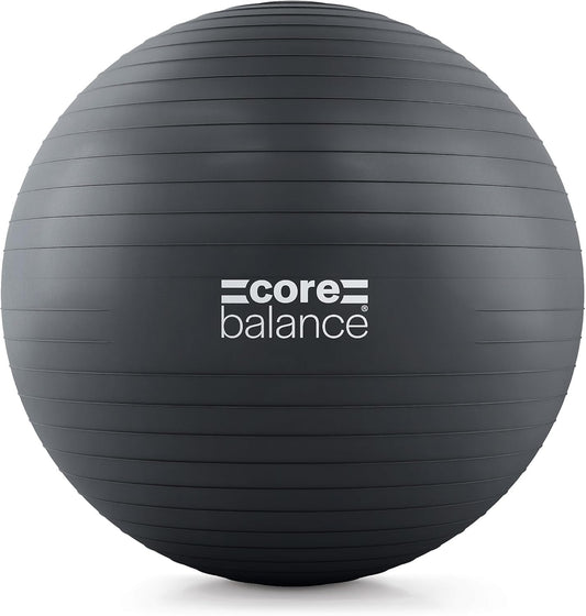 Core Balance Exercise Ball, Stability Ball for Yoga, Pilates and Fitness, Gym Ball for Home Gym and Office Chair, Training, Physical Therapy, Anti Burst, Pump Included, 55cm 65cm 75cm 85cm