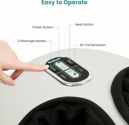 Nekteck Shiatsu Foot Massager with Heat [2026 Upgraded], 3 Modes Deep Kneading Therapy Air Compression, Feet Massage for Plantar Fasciitis, Relaxation Gifts for Men Women Mom Dad Birthday Father's Day