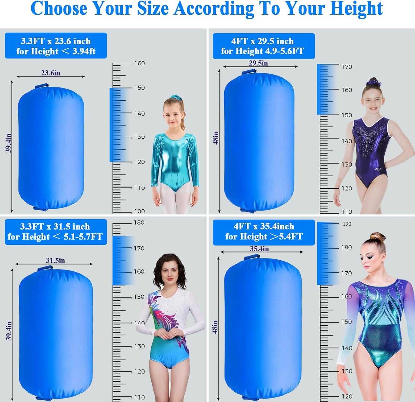 CZGBRO Gymnastics Barrel Air Roller with Pump, Inflatable Tumbling Equipment Air Mat Octagon Mat for Backhandspring Training Cheerleading Home Use