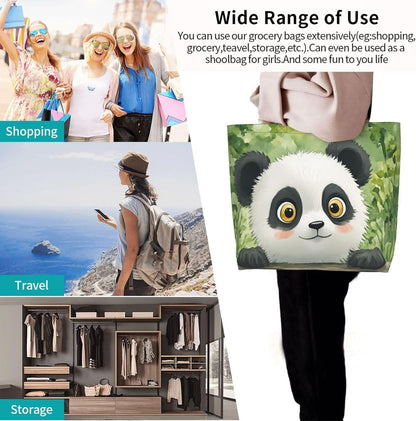 Tote Shoulder Bag Large Durable Reusable Eco-friendly Handbag Lightweight Stylish for Daily Use-19.7x15.7x5.9 Inch - Colors A