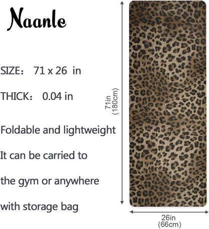 Naanle Sea Turtle Yoga Mat with Carrying Bag Set, Turtle Exercise Mat Foldable Non Slip Travel Lightweight Workout Rug for Home Gym Yoga Pilates Stretching Floor Fitness 71x26 in