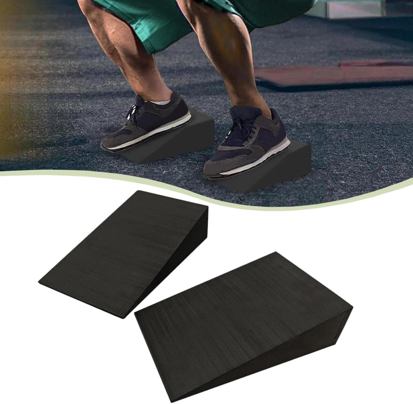 2 Pieces Squat Wedge Block Slant Board Nonslip Heel Elevated Calf Stretch Board Squat Ramp for Strength Yoga Wrist Support