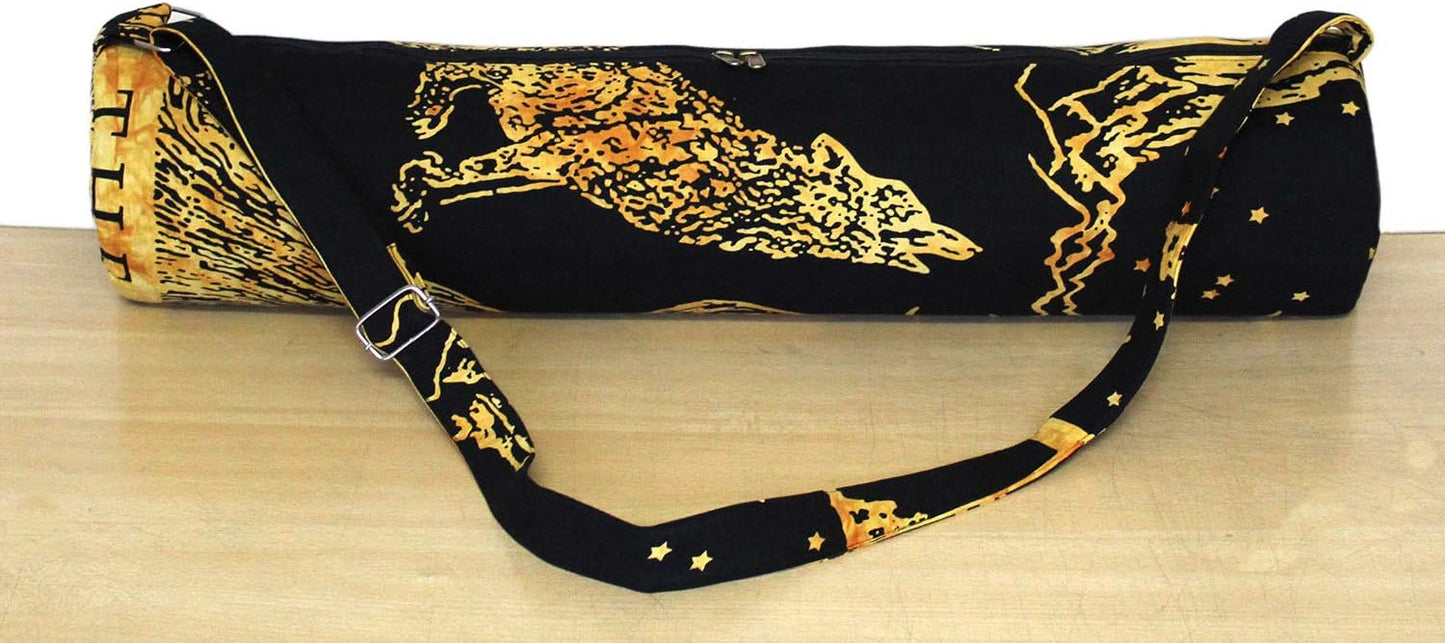 INDIAN CRAFT CASTLE ICC Yoga Mat Bag Carrier Full-Zip Exercise Yoga Mat Carry Bag for Women Men with Multi-Functional Storage Pockets and Adjustable Shoulder Strap 26X6 Inches