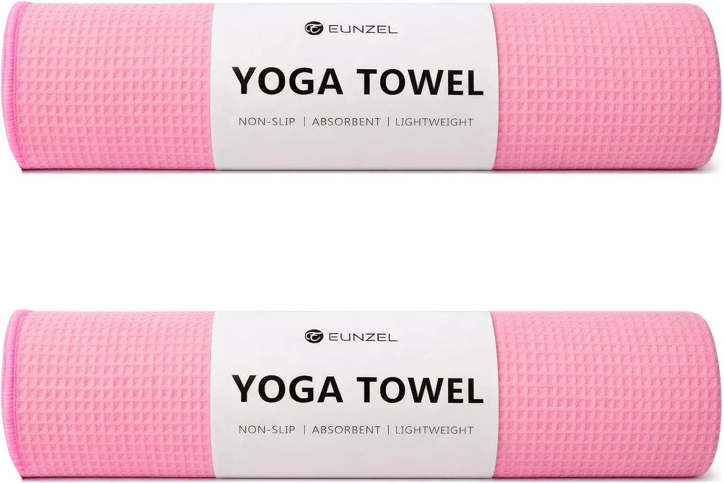 Eunzel 2 Pack Hot Yoga Towel, Non-Slip Yoga Mat Towel with Grip Dots Stickyfiber Sweat Absorbent Towel for Hot Yoga, Pilates and Workout 72" x 24", Blue