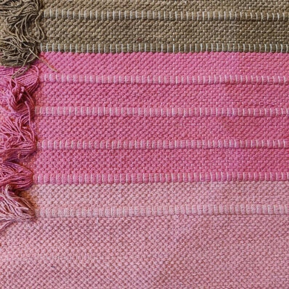 Indian Handmade100 % Organic Anti Skid Multi Colour Cotton Yoga Mat - Eco-Friendly Hand-Woven Rug - Non-Slip & Thick (24”x72”x5mm) for Hot yoga & Everyday Fitness at Home - Comfortable & Foldable Extra-Long Mat