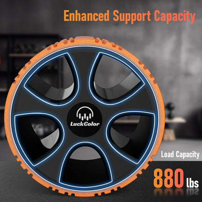 Back Roller, Back Wheel Targeted Back Pain Relief, Yoga Wheel Muscle Massage, Foam Roller for Trigger Point Therapy Physical, Stretching & Exercise, 880lbs Capacity, 10 Inch (Black+Acid Blue)