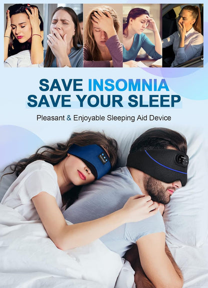 TOPOINT Sleep Mask with Headphones Bluetooth 5.4 Wireless, Sleep Headphones Earphones Earbuds with Microphone HD Speakers Music, Blackout Eye Mask for Sleeping Travel Meditation Men Women Cool Gadgets