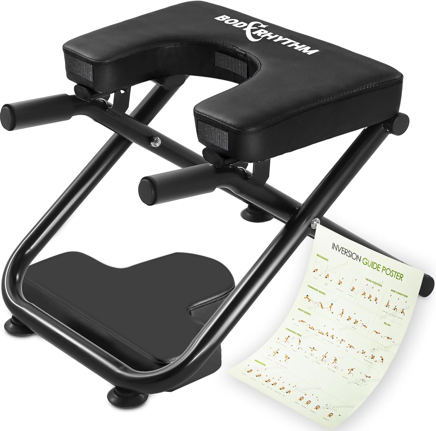 BODY RHYTHM Yoga Headstand Bench, Yoga Inversion Chair, Headstand Trainer for Relieve Stress, Improve Sleep & Digestion and Strength Training, Ideal for Home Workout, Fitness and Gym