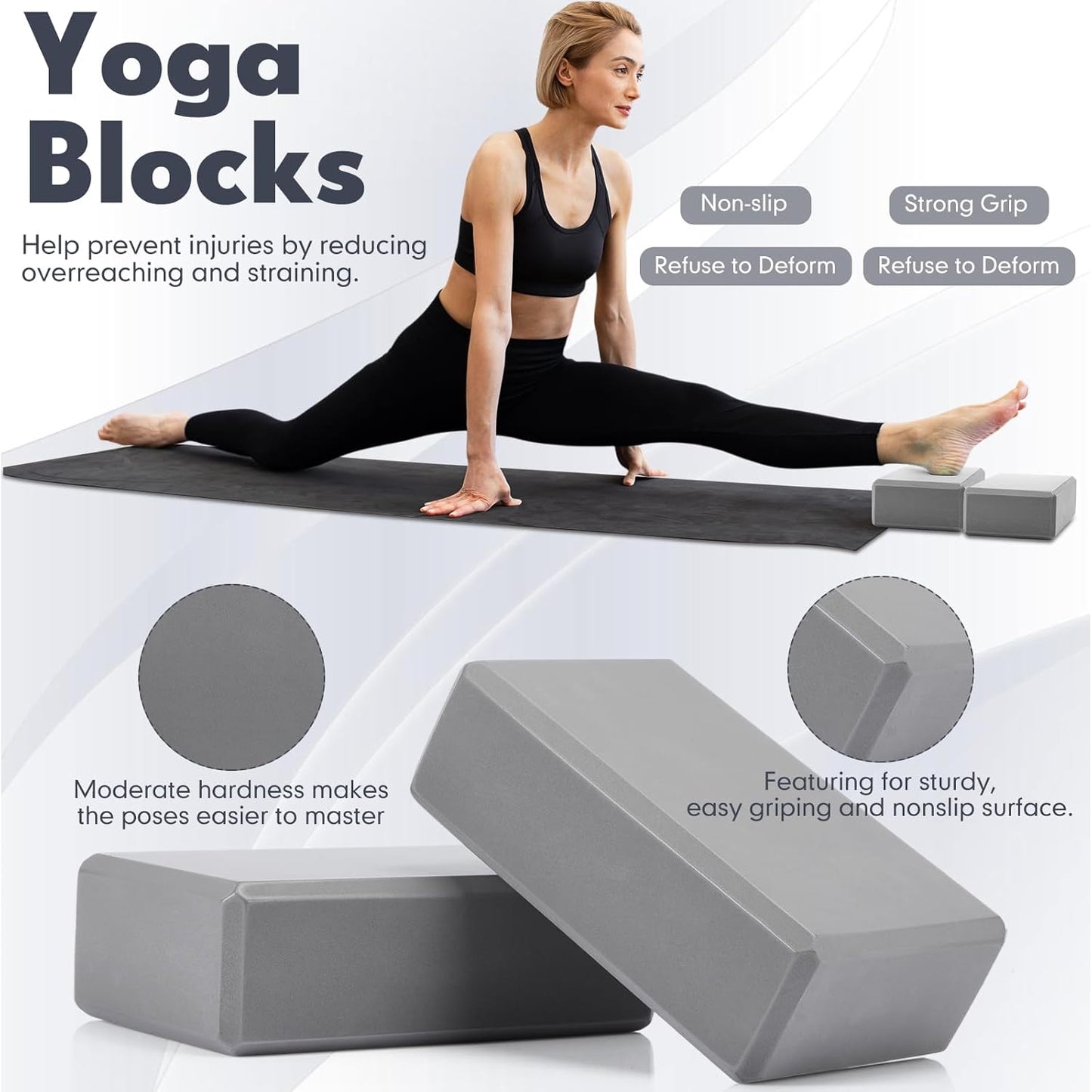 Simgoing 14 Pcs Yoga Kits for Home Workouts Pilates Equipment Set for Women Beginners, Hot Yoga Towel Blocks Strap, Knee Pad, Resistance Loop Exercise Band, Massage Lacrosse Ball, Pilates Ball