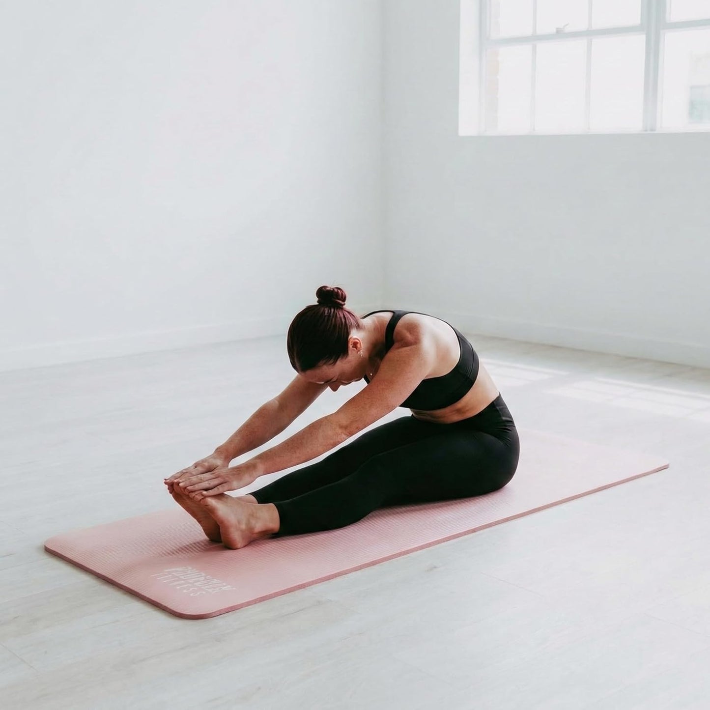 Phoenix Fitness NBR Yoga Mat - 15mm Extra Thick Exercise Mat with Carry Strap - Non Slip Yoga Mat for HIIT, Exercise & Pilates for Men and Women - Black or Pink