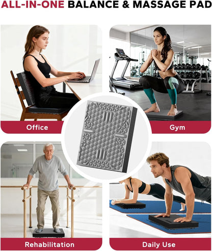 HAPBEAR Exercise Balance Pad - 15"x12" Non-Slip Textured Bottom Stability Training Mat - 2.25" Thick Soft Cushioned Foam for Physical Therapy, Core Training & Home Workouts