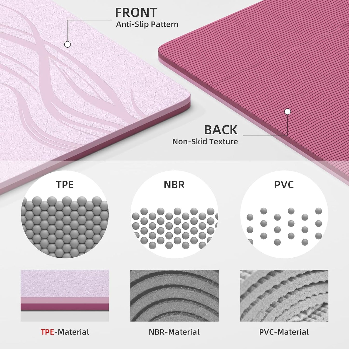 Extra Wide Thick Yoga Mat for Women and Men 76"x 40"x 10mm TPE Exercise Mat, Large-sized Non-slip Gym Yoga Mat,Workout mat,Pilates