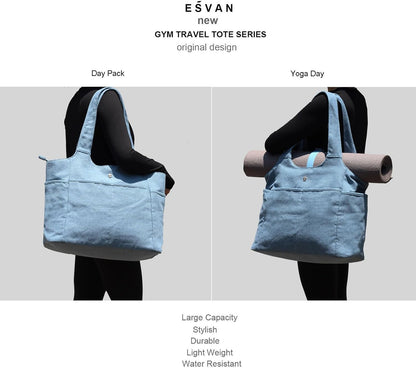 ESVAN Yoga Tote Bag Mat bag Women Shoulder Bags Carryall Tote for Travel Office Workout Gym Nurse Beach
