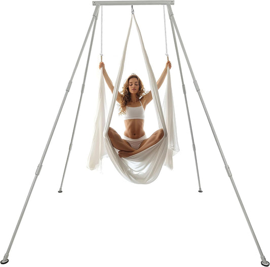 HECASA 8.1 FT Aerial Yoga Stand 550lbs Max Capacity for Indoor and Outdoor Fitness Bodybuilding Height Adjustable for Yoga Frame