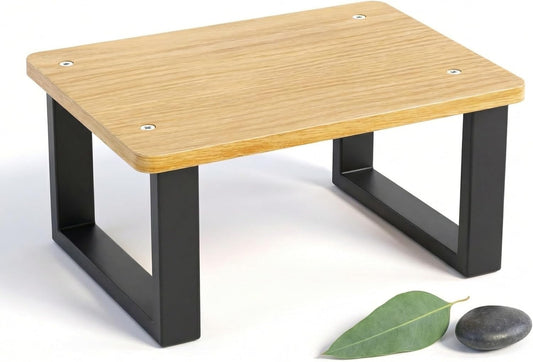 Bamboo Meditation Footrest & Seiza Kneeling Aid – 7" Yoga Support Platform for Leg Relief & Deep Stretching – Ergonomic Zen Prop