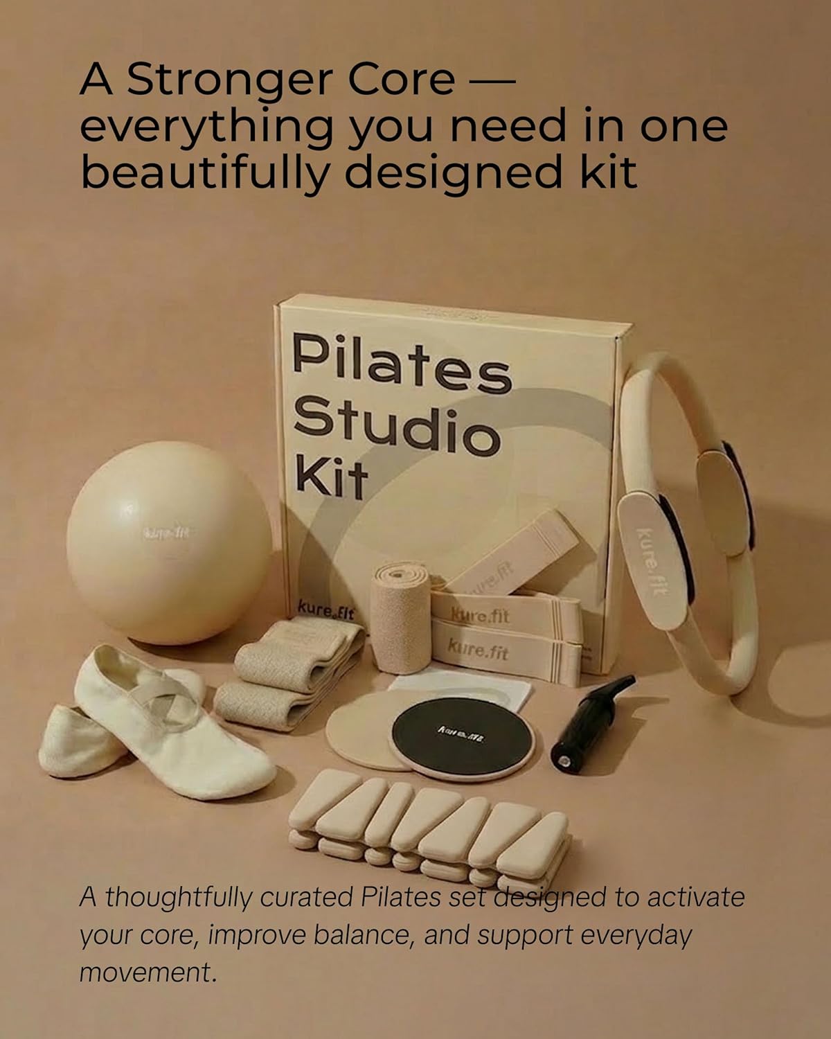 Pilates Kit for Women – Home Pilates Equipment Set with Ring, Ball & Resistance Bands | Pilates Starter Kit with Accessories in Gift Box