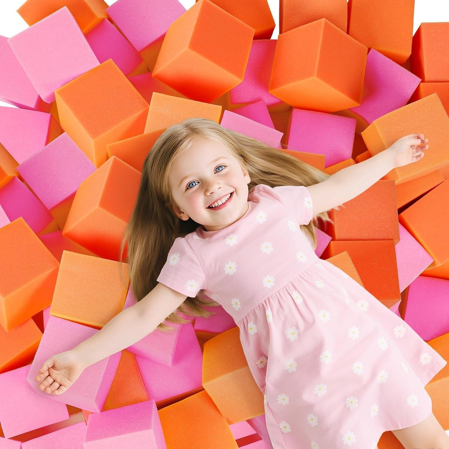 24PCS Foam Cubes 5"x5"x5"- Foam Pit Blocks Set, Soft Stacking Blocks for Indoor Games,Trampolines, Gymnastics, Parkour & Action Sport (6 Colors)