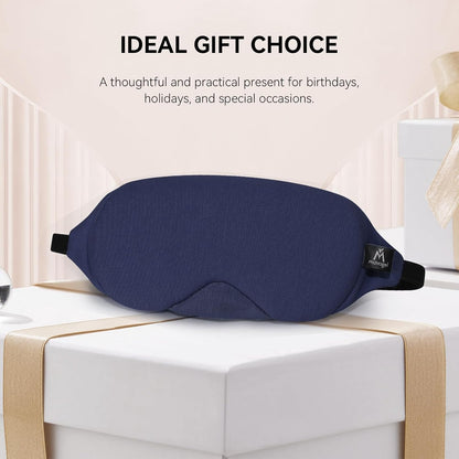 Mavogel Cotton Sleep Eye Mask - Updated Design Light Blocking with Adjustable Nose Bridge, Soft and Comfortable Night Eye Mask for Men Women, Eye Blinder for Shift Work, Includes Travel Pouch, Black