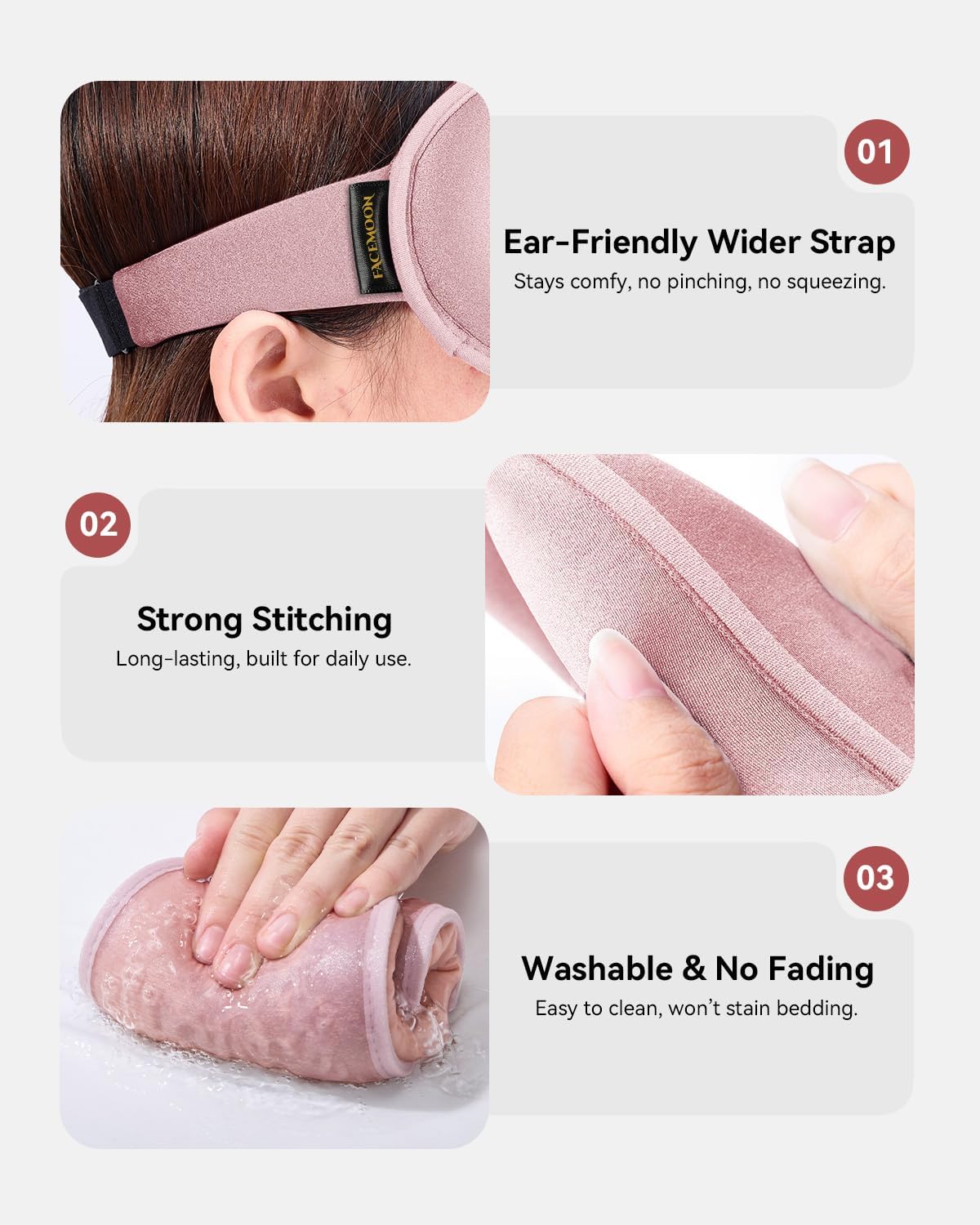 Weighted Eye Mask for Sleeping - 3D Blackout Sleep Mask for Women Men, Zero Eye Pressure, Lash-Friendly, Adjustable Strap, Airplane Travel Essentials for Long Flight & Road Trip, Meditation Mask(Gray)